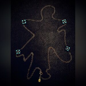 Miguel Ases Handcrafted Gold Color Bead Embellished Sphere 36” Chain